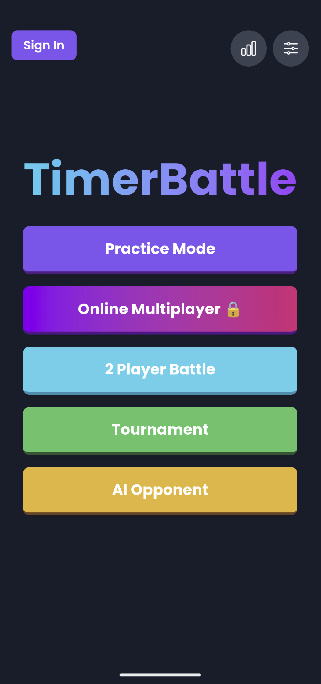 TimerBattle Mobile Game Screen