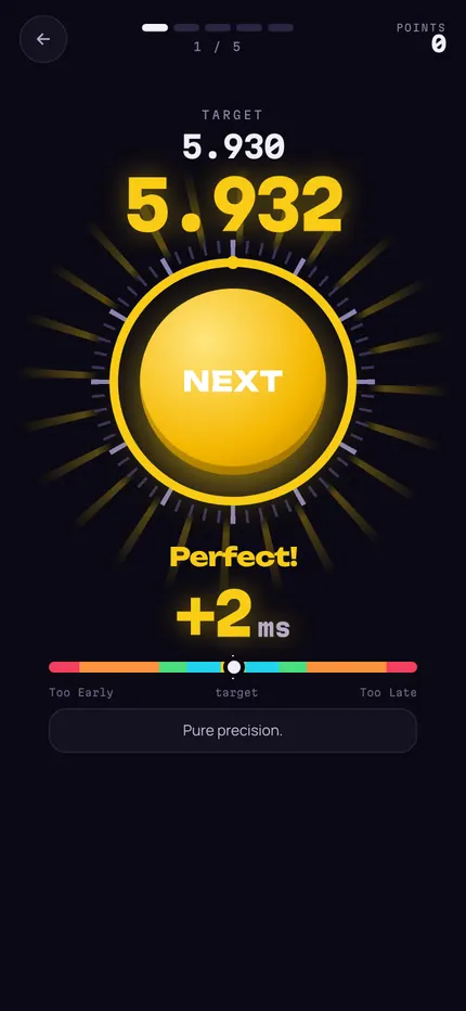 Quick game in the TimerBattle timer game: a Perfect round