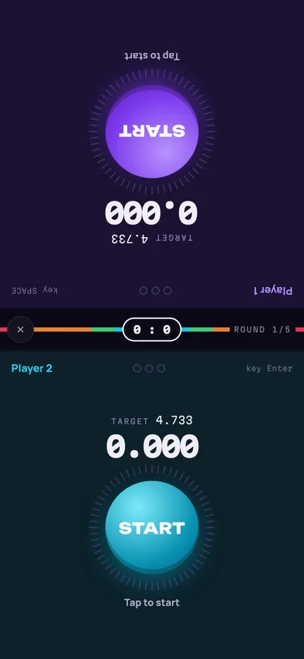 Split screen for two players on one phone